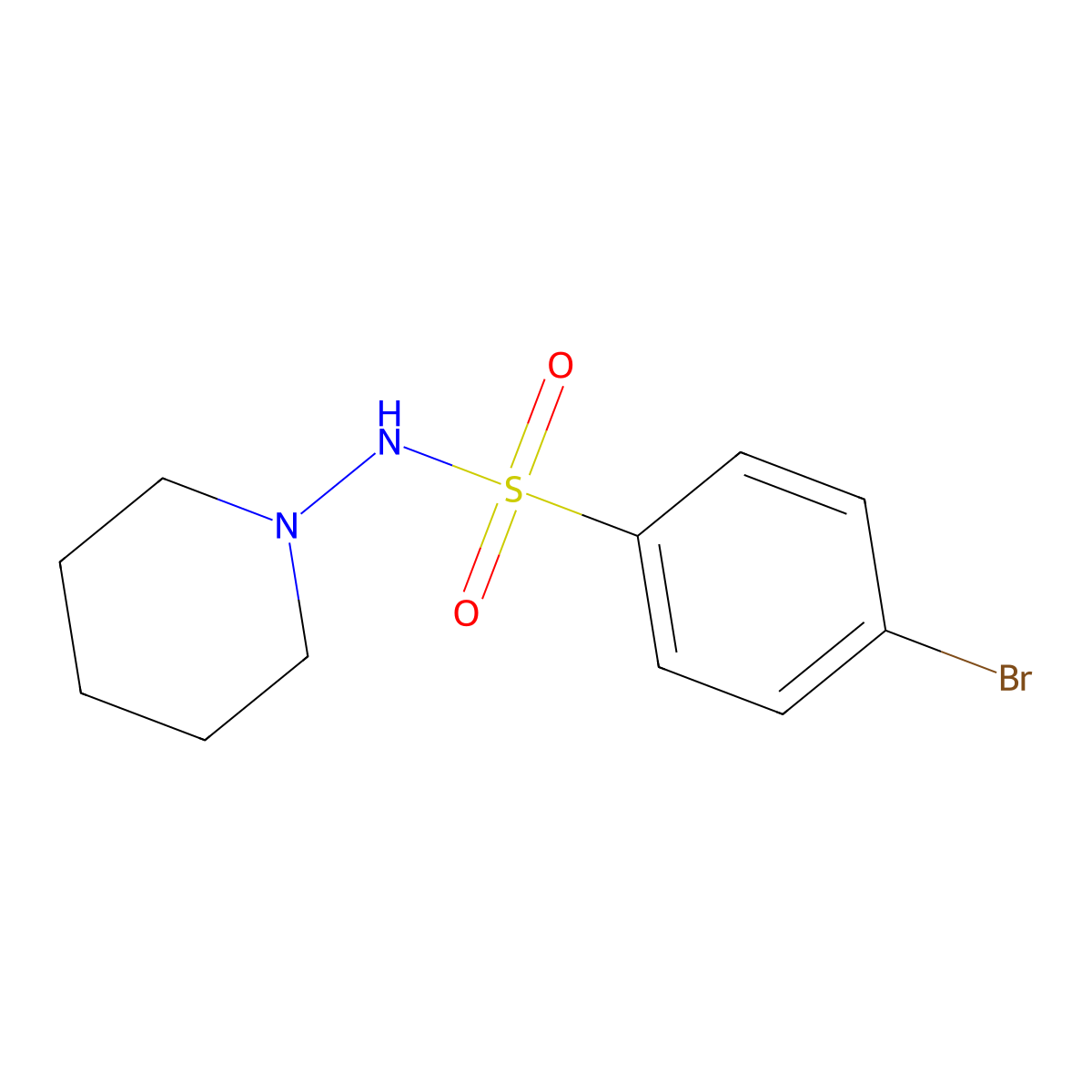 4-Bromo-N-(piperidin-1-yl)benzenesulfonamide molecular structure, CAS 64268-85-5