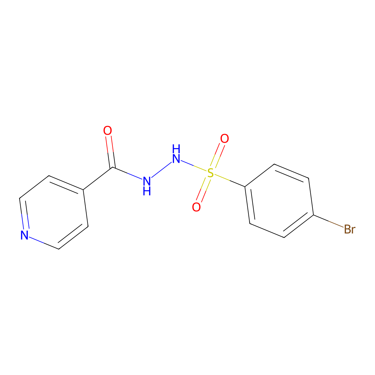 4-bromo-N'-isonicotinoylbenzenesulfonohydrazide molecular structure, CAS 64268-91-3