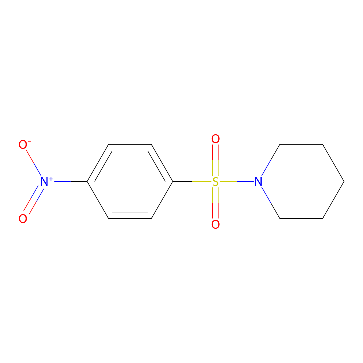 1-[(4-Nitrophenyl)sulfonyl]piperidine molecular structure, CAS 64268-93-5