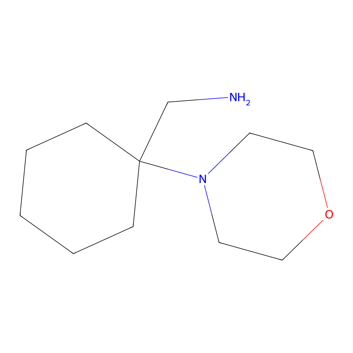(1-(Morpholin-4-yl)cyclohexyl)methanamine molecular structure, CAS 64269-03-0