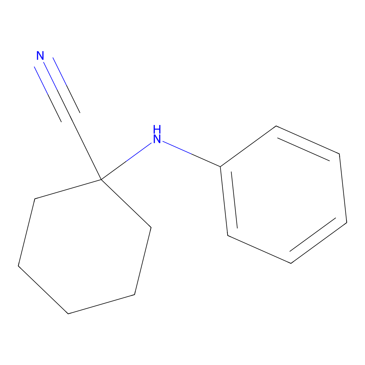 1-Phenylamino-cyclohexanecarbonitrile molecular structure, CAS 64269-06-3