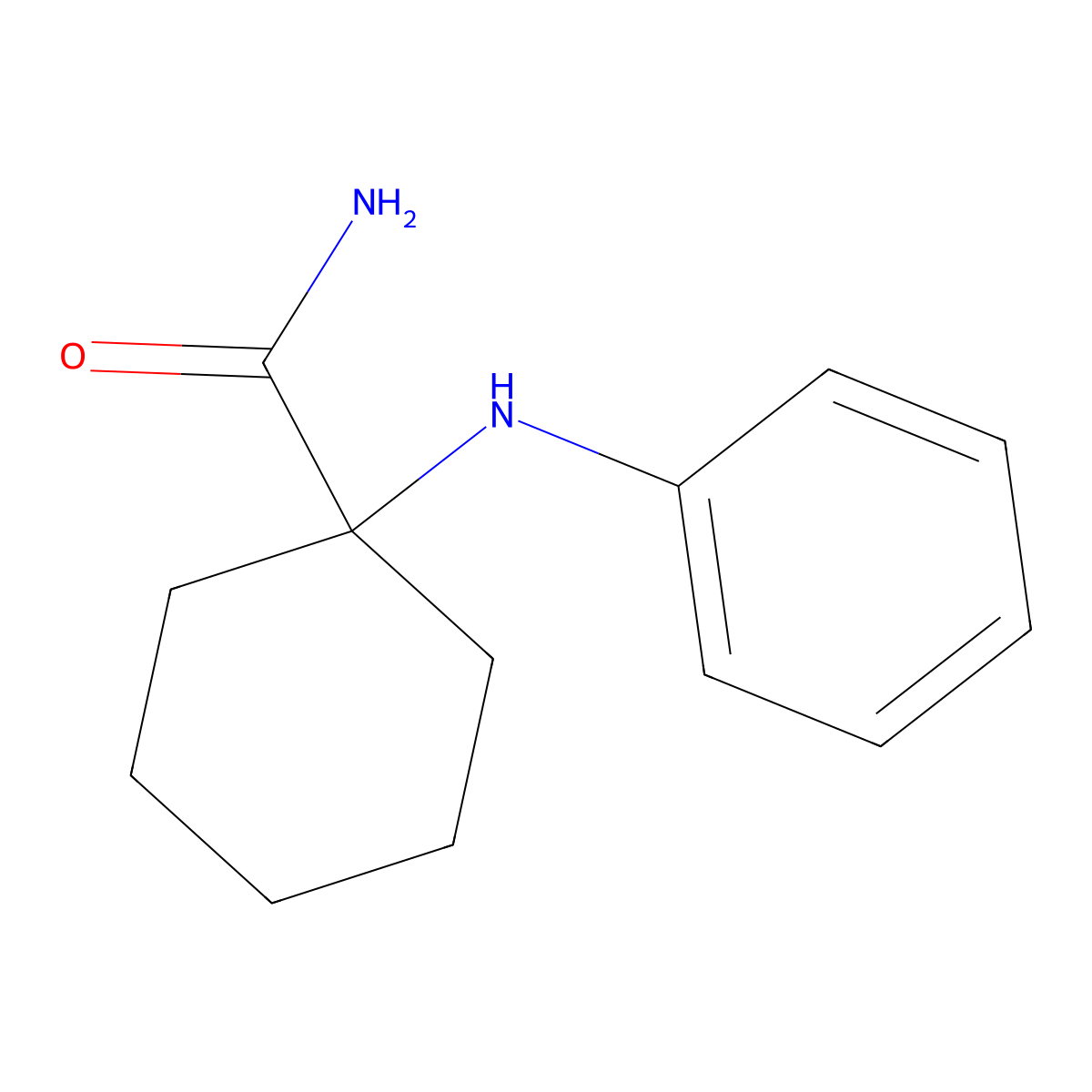 1-(Phenylamino)cyclohexane-1-carboxamide molecular structure, CAS 64269-12-1