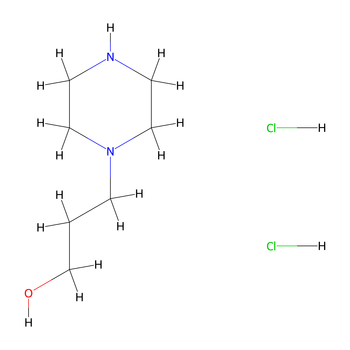 3-(Piperazin-1-yl)propan-1-ol dihydrochloride molecular structure, CAS 6427-02-7