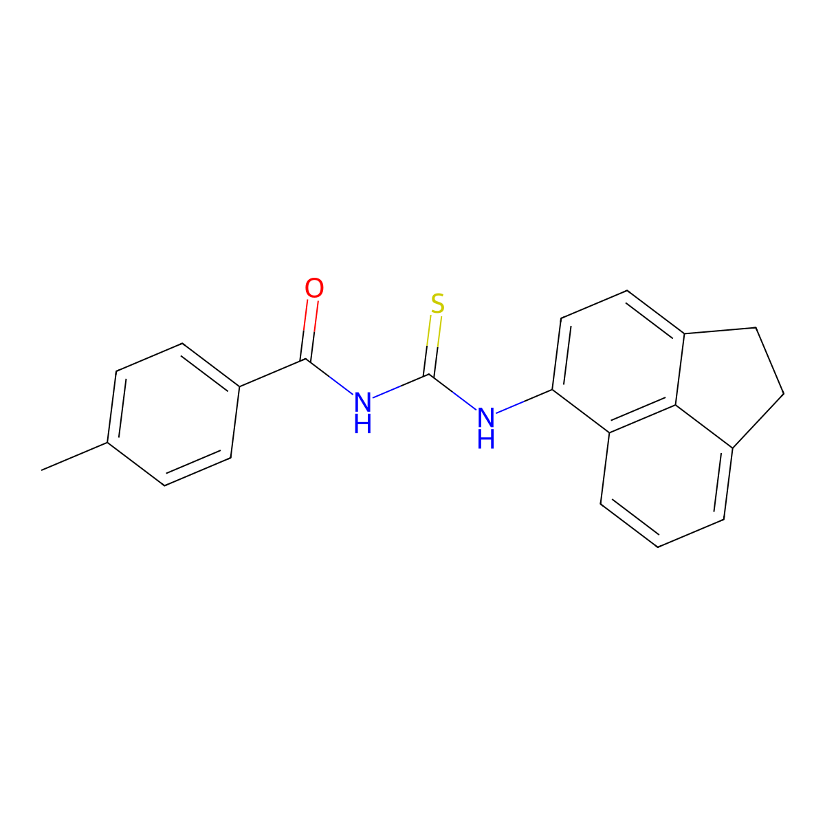 N-(1,2-dihydroacenaphthylen-5-ylcarbamothioyl)-4-methylbenzamide molecular structure, CAS 6427-34-5