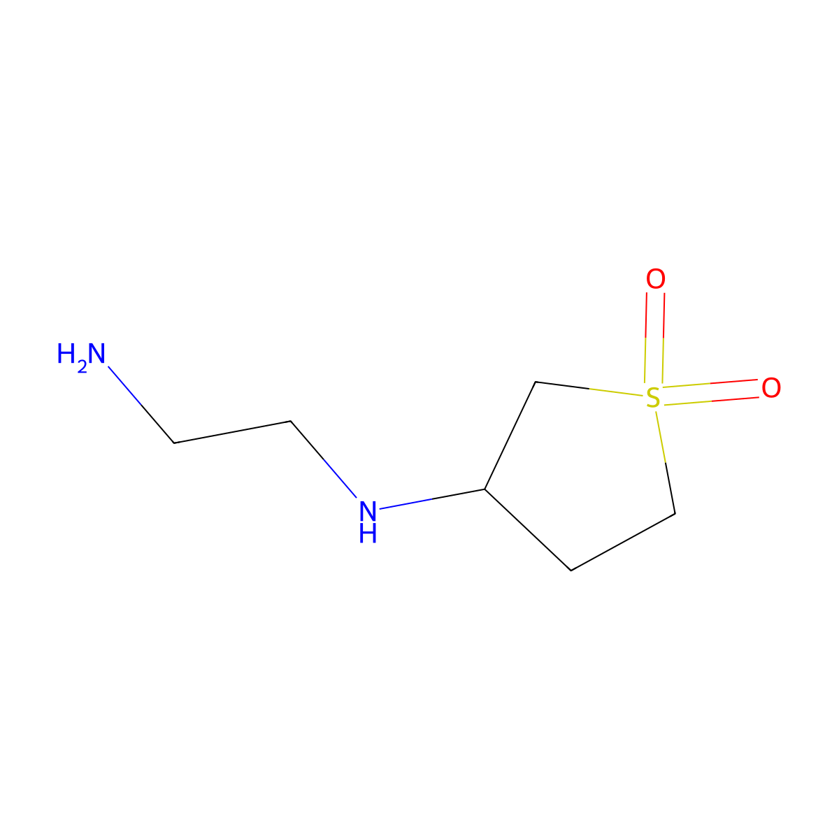 N'-(1,1-dioxothiolan-3-yl)ethane-1,2-diamine molecular structure, CAS 6427-78-7