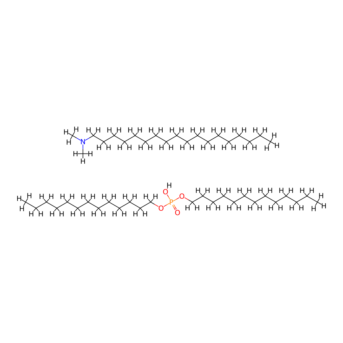 1-Tridecanol, 1-(hydrogen phosphate), compd. with N,N-dimethyl-1-octadecanamine (1:1) molecular structure, CAS 6427-98-1
