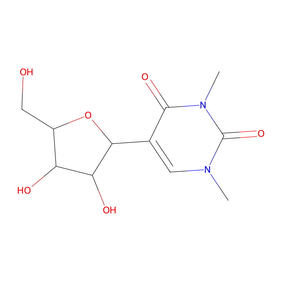 1,3-Dimethylpseudouridine molecular structure, CAS 64272-68-0