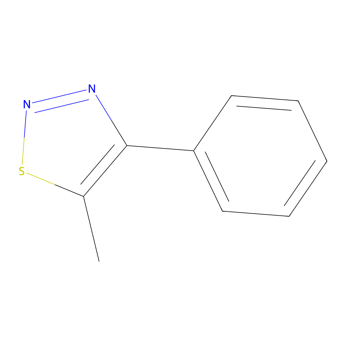 5-Methyl-4-phenyl-1,2,3-thiadiazole molecular structure, CAS 64273-28-5