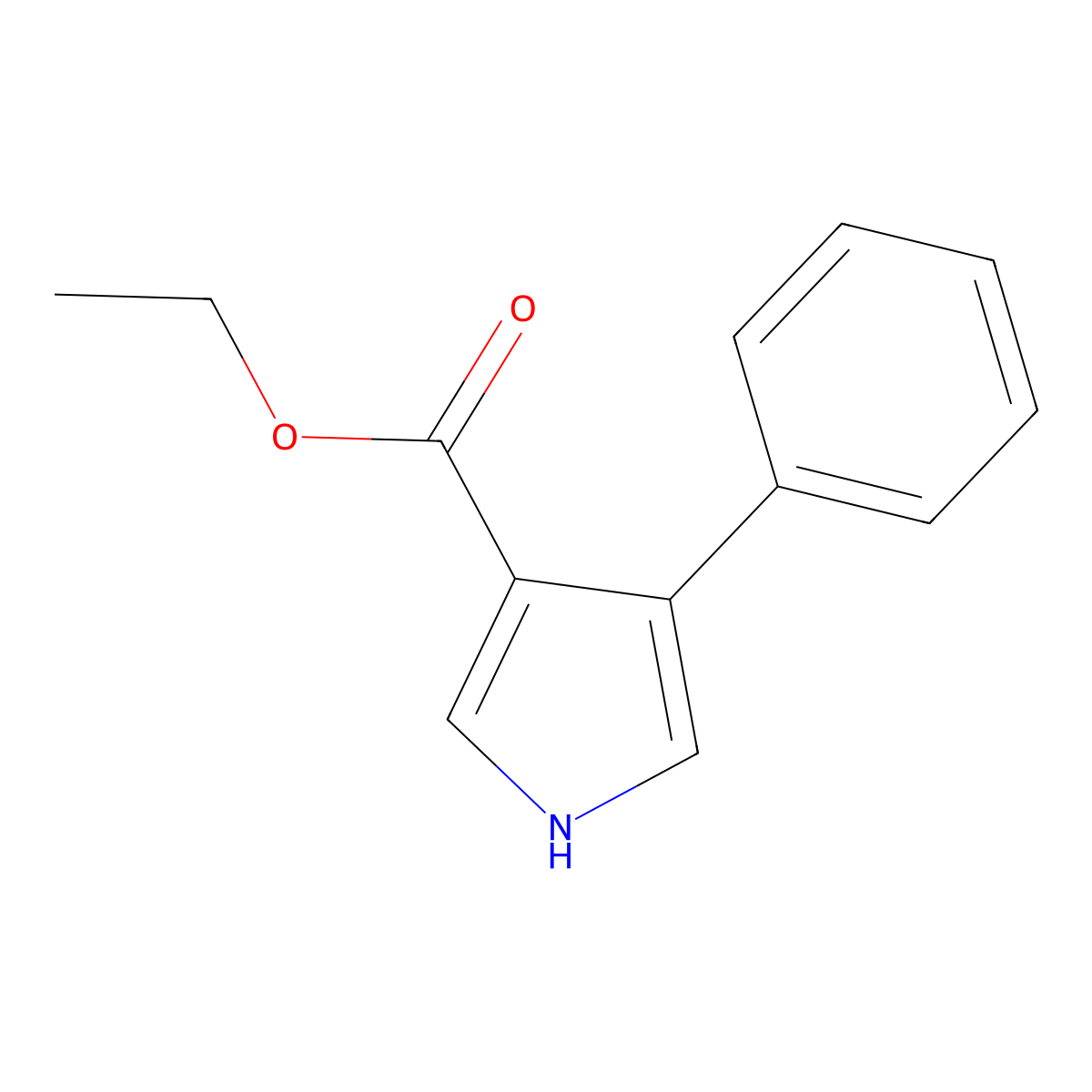 Ethyl 4-phenyl-1H-pyrrole-3-carboxylate molecular structure, CAS 64276-62-6