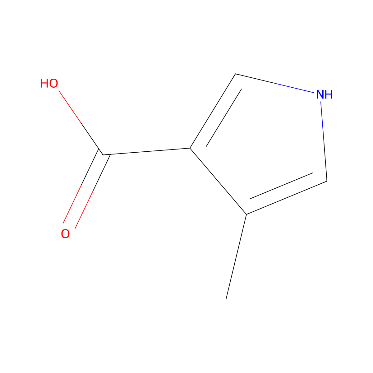 4-Methyl-1H-pyrrole-3-carboxylic acid molecular structure, CAS 64276-66-0