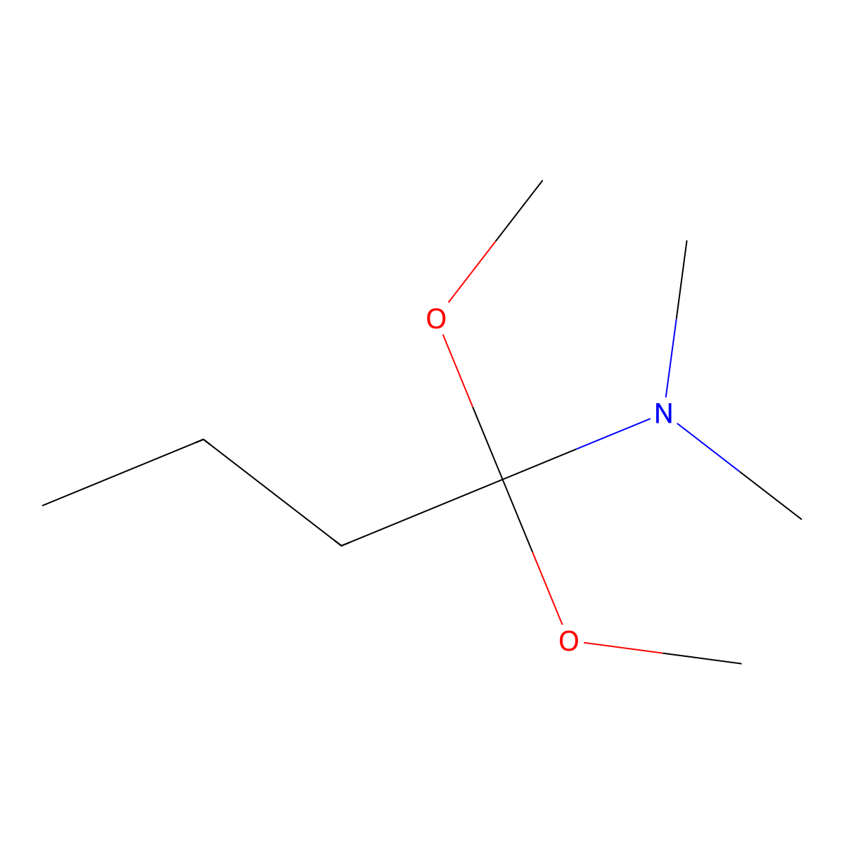1,1-dimethoxy-N,N-dimethylbutan-1-amine molecular structure, CAS 64277-22-1