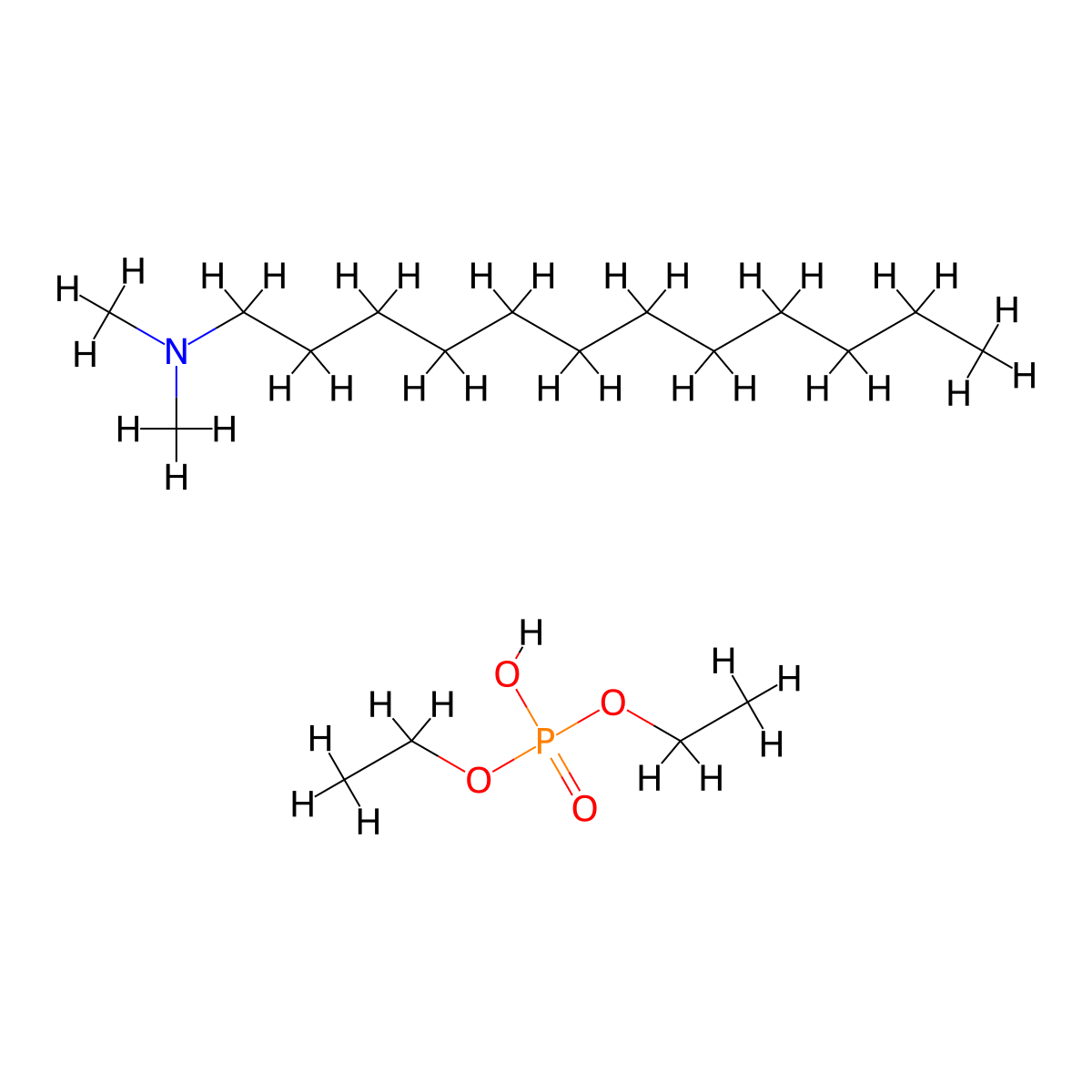 Phosphoric acid, diethyl ester, compd. with N,N-dimethyl-1-dodecanamine (1:1) molecular structure, CAS 6428-00-8