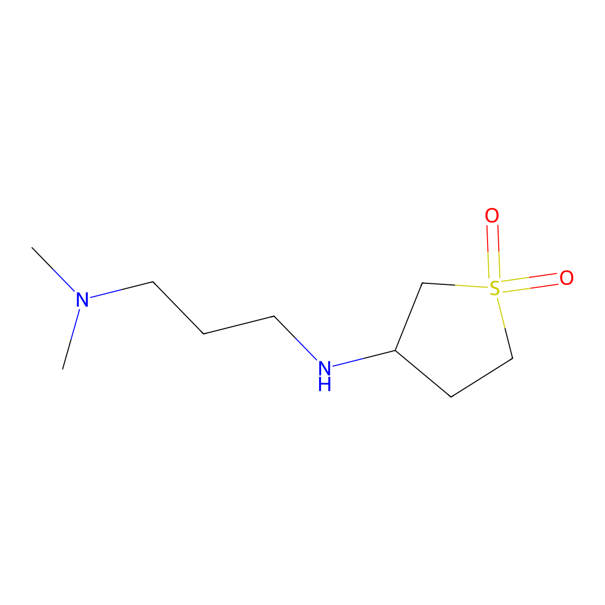 3-((3-(Dimethylamino)propyl)amino)tetrahydrothiophene 1,1-dioxide molecular structure, CAS 6428-14-4