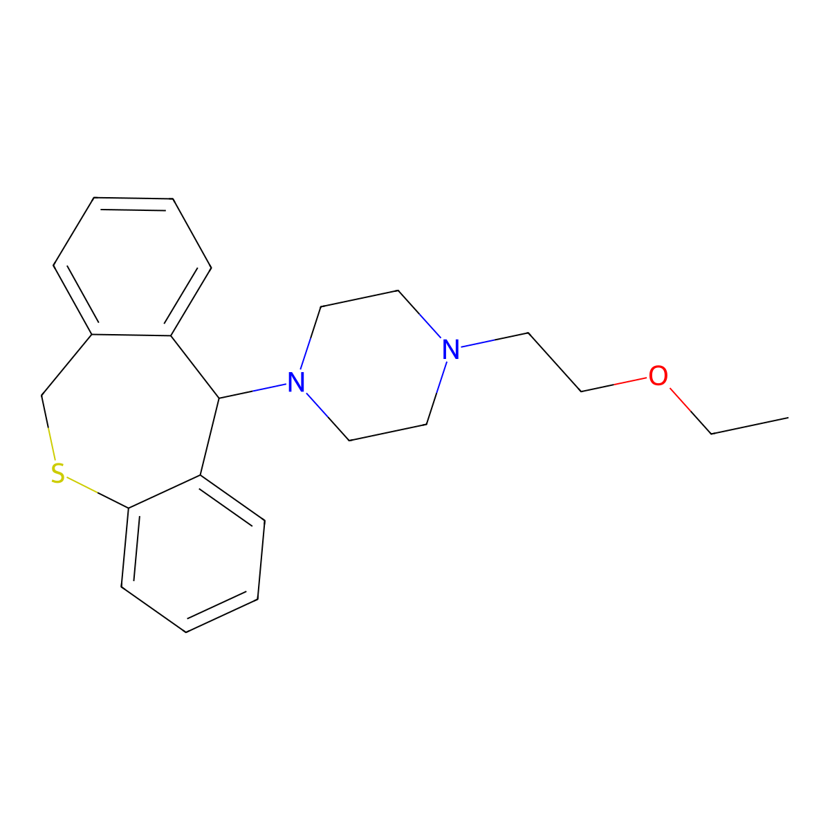 1-(6,11-Dihydrobenzo[c][1]benzothiepin-11-yl)-4-(2-ethoxyethyl)piperazine molecular structure, CAS 6428-23-5
