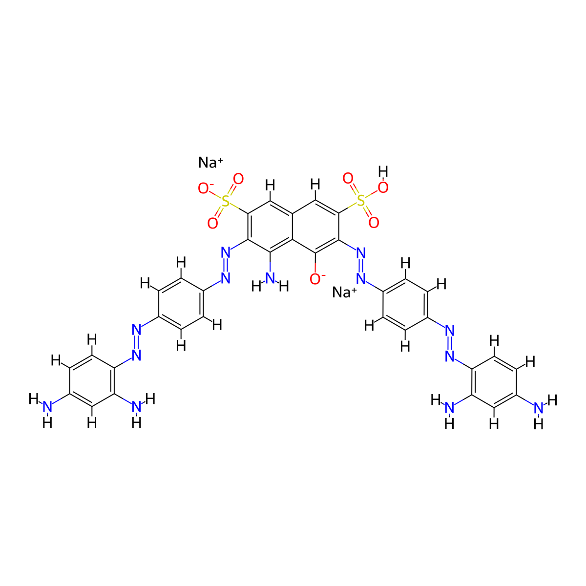 C34H27N13Na2O7S2 molecular structure, CAS 6428-31-5