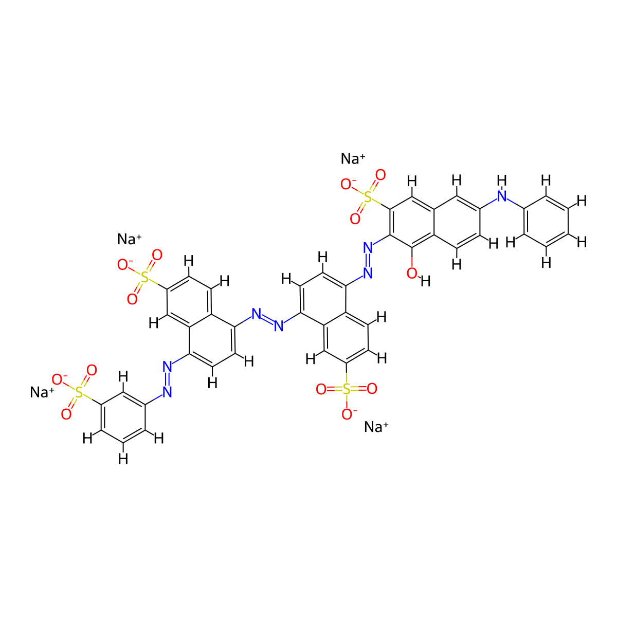 C.I. Direct Blue 75, tetrasodium salt molecular structure, CAS 6428-60-0
