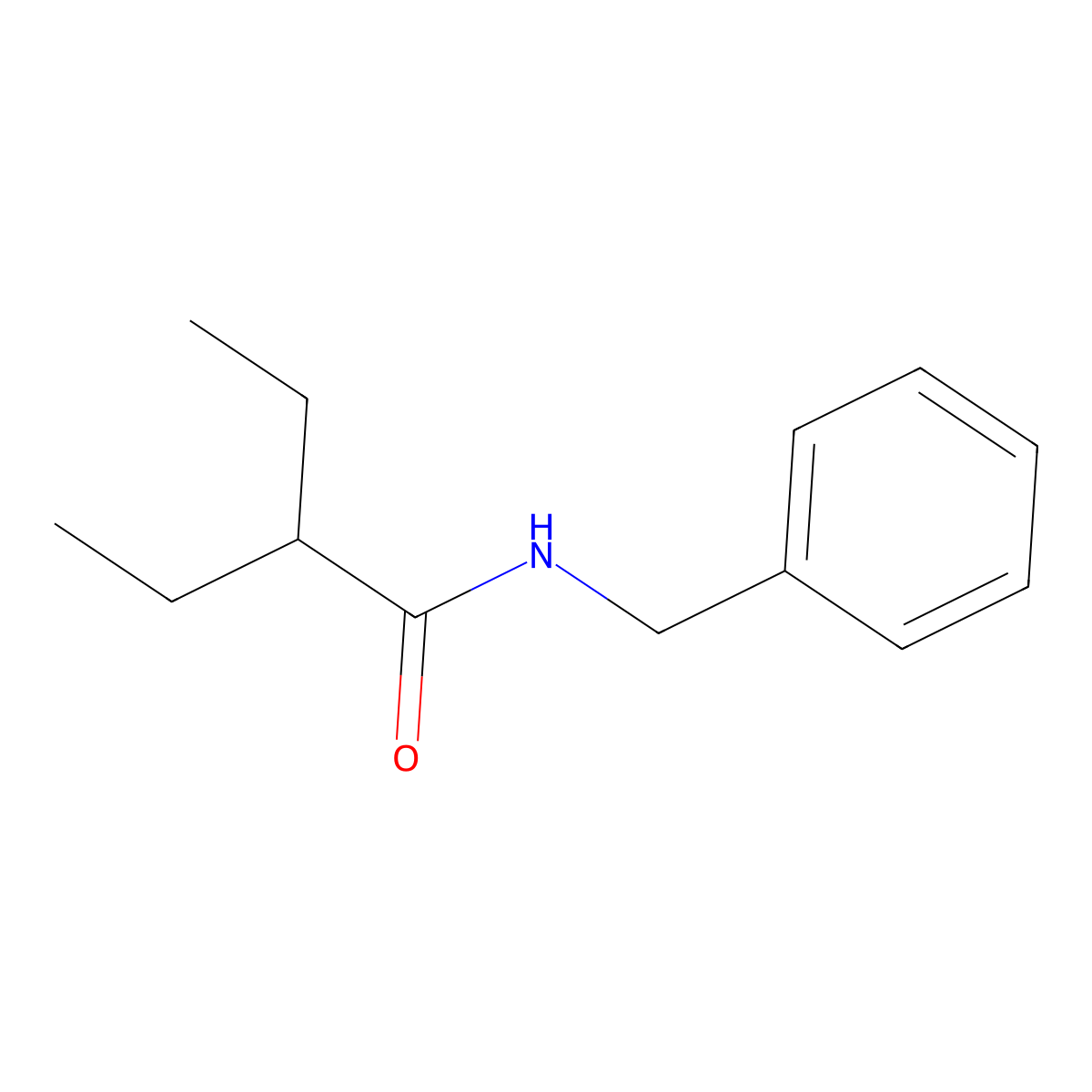 N-benzyl-2-ethylbutanamide molecular structure, CAS 6428-70-2
