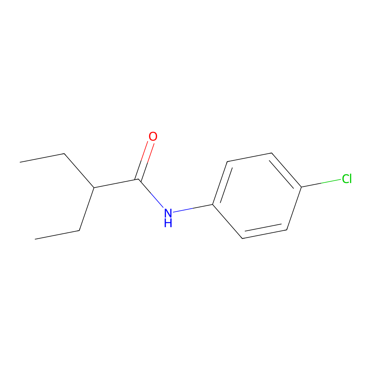 N-(4-chlorophenyl)-2-ethylbutanamide molecular structure, CAS 6428-76-8