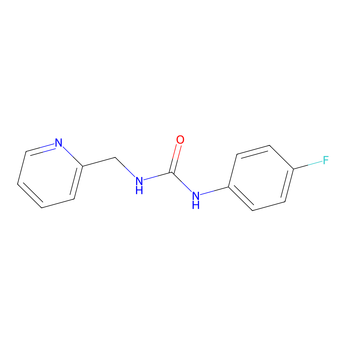 1-(4-Fluorophenyl)-3-(pyridin-2-ylmethyl)urea molecular structure, CAS 6428-91-7