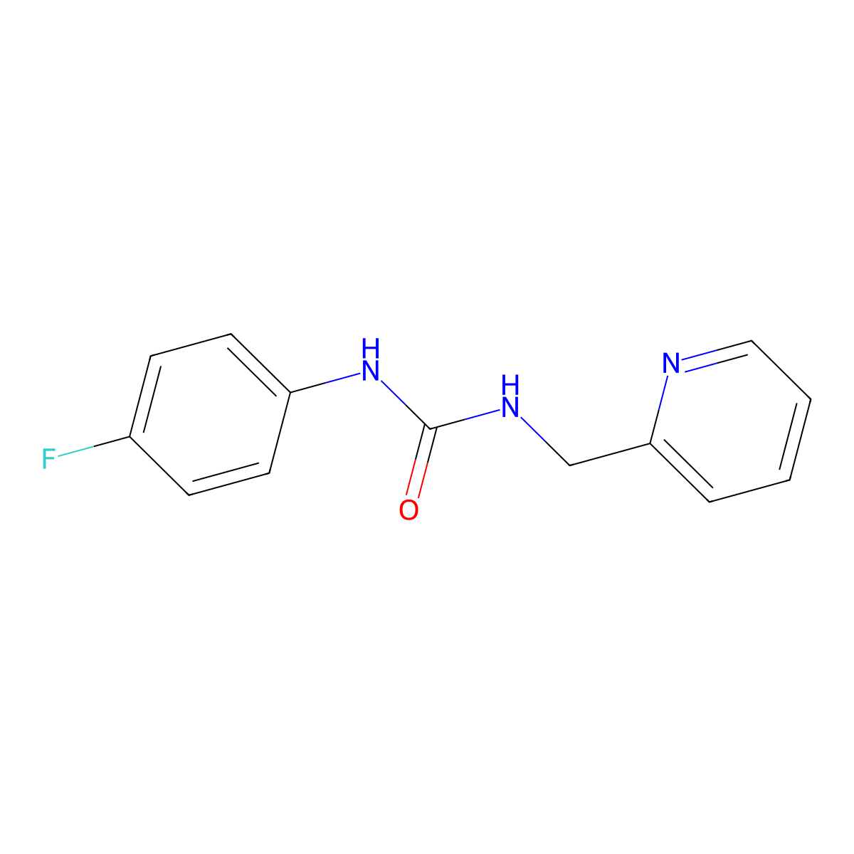 1-(4-Fluorophenyl)-3-(pyridin-2-ylmethyl)urea molecular structure, CAS 6428-91-7