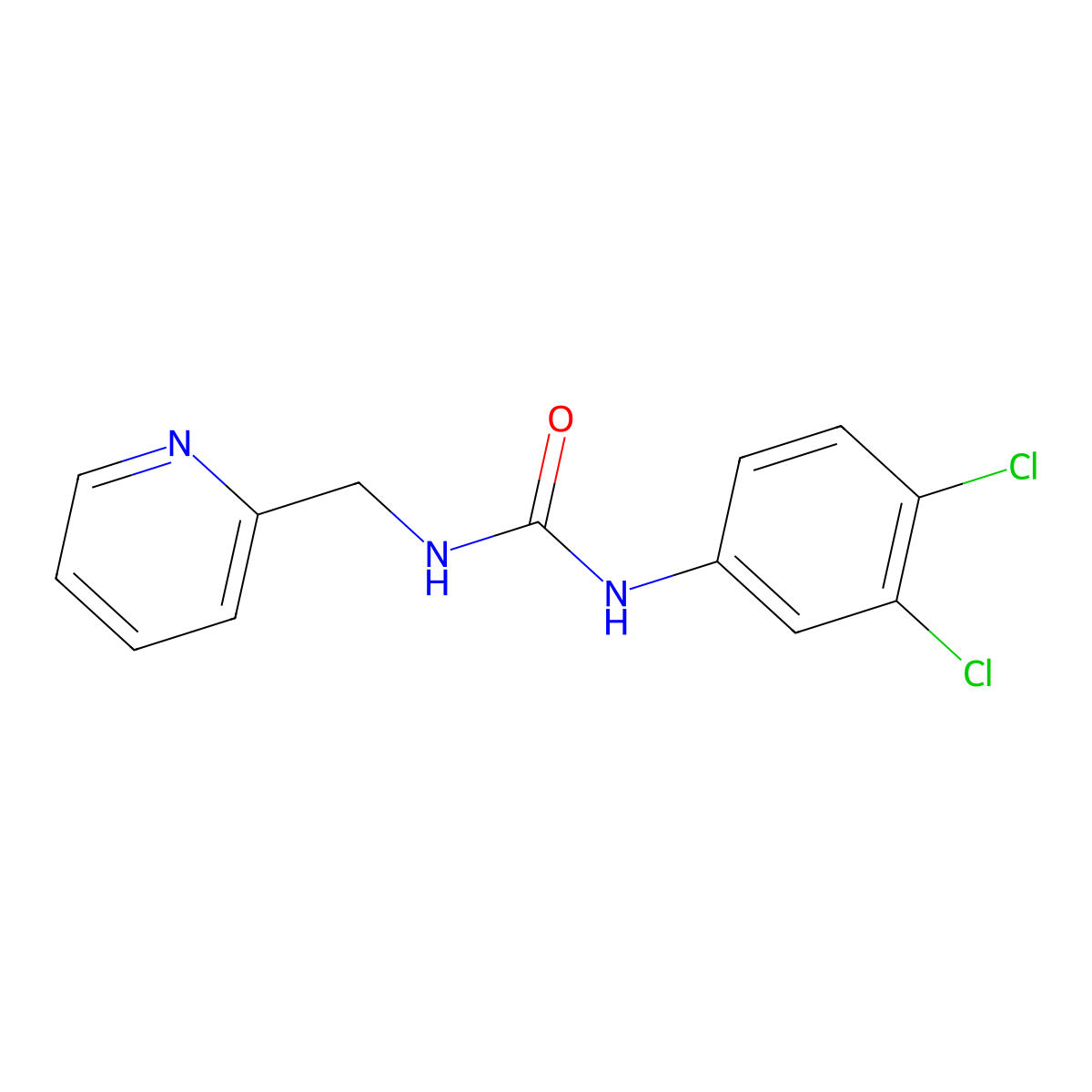 N-(3,4-dichlorophenyl)-N'-(2-pyridinylmethyl)urea molecular structure, CAS 6428-96-2