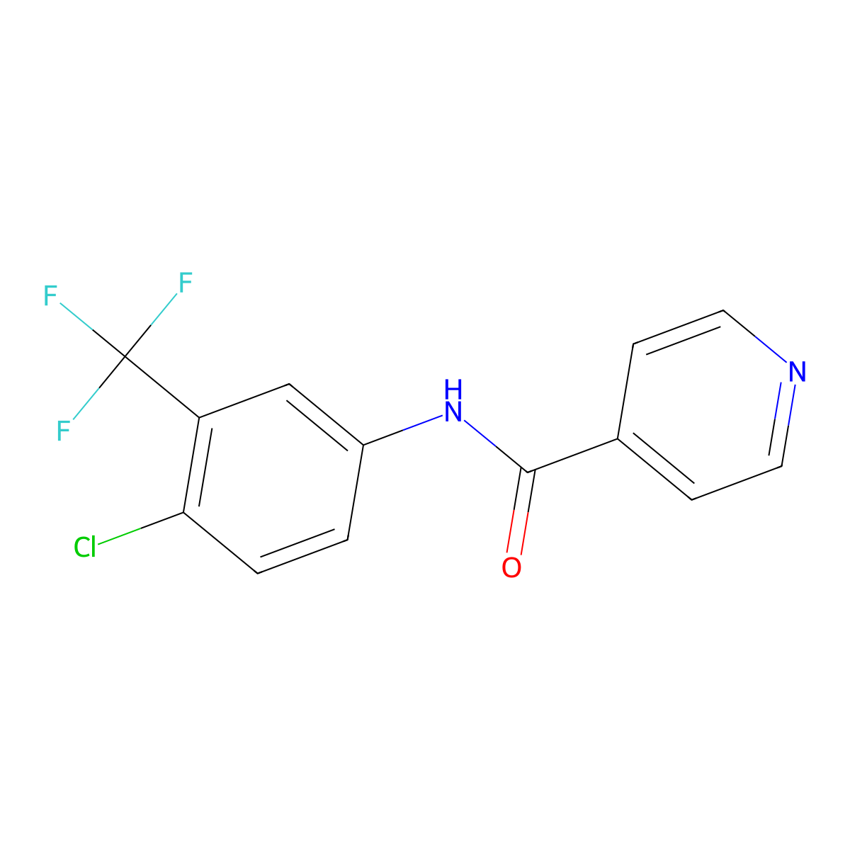 N-[4-chloro-3-(trifluoromethyl)phenyl]pyridine-4-carboxamide molecular structure, CAS 6428-98-4
