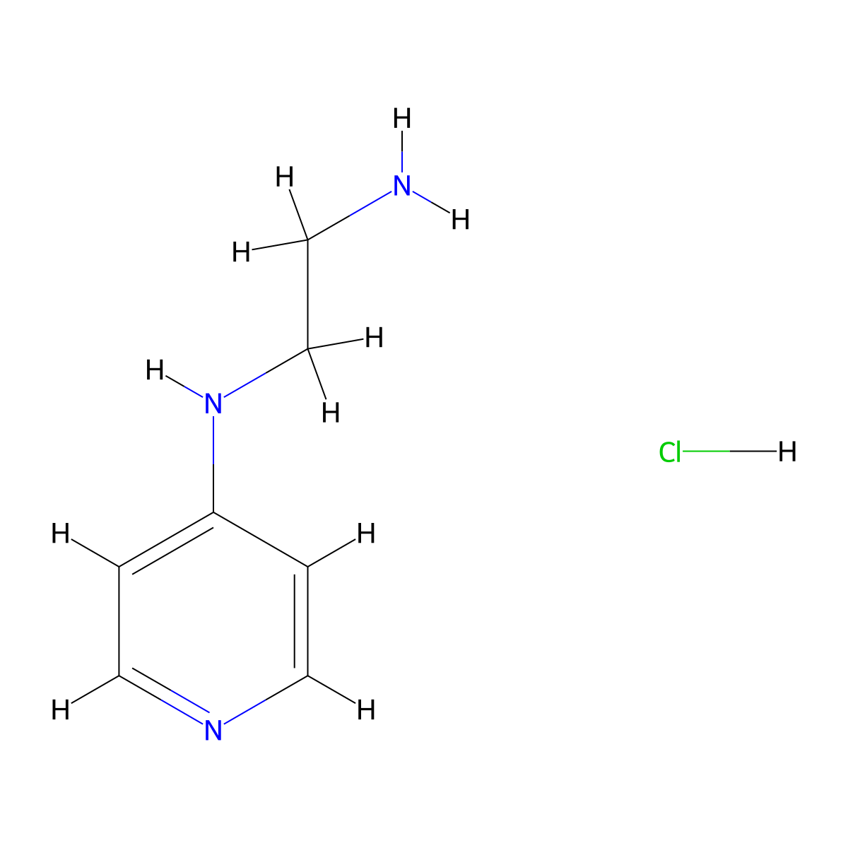 4-(2-Aminoethylamino)pyridine hydrochloride molecular structure, CAS 64281-29-4