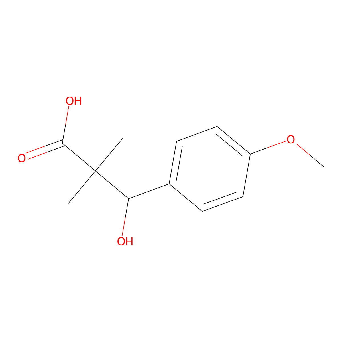 2,2-Dimethyl-3-hydroxy-3-(P-methoxyphenyl)propionic acid molecular structure, CAS 64284-35-1