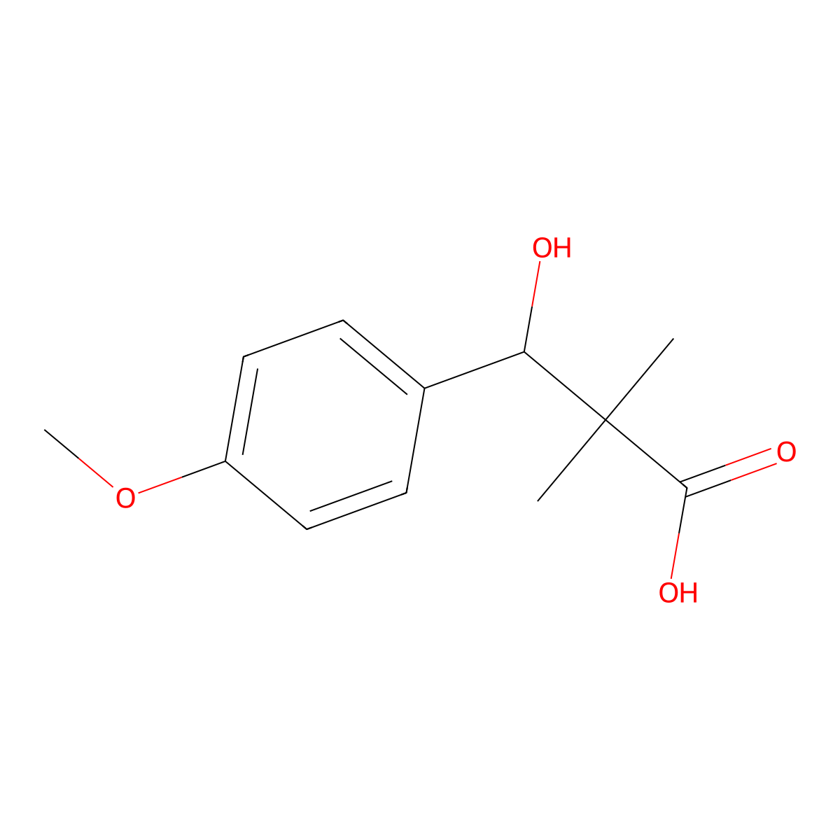 2,2-Dimethyl-3-hydroxy-3-(P-methoxyphenyl)propionic acid molecular structure, CAS 64284-35-1