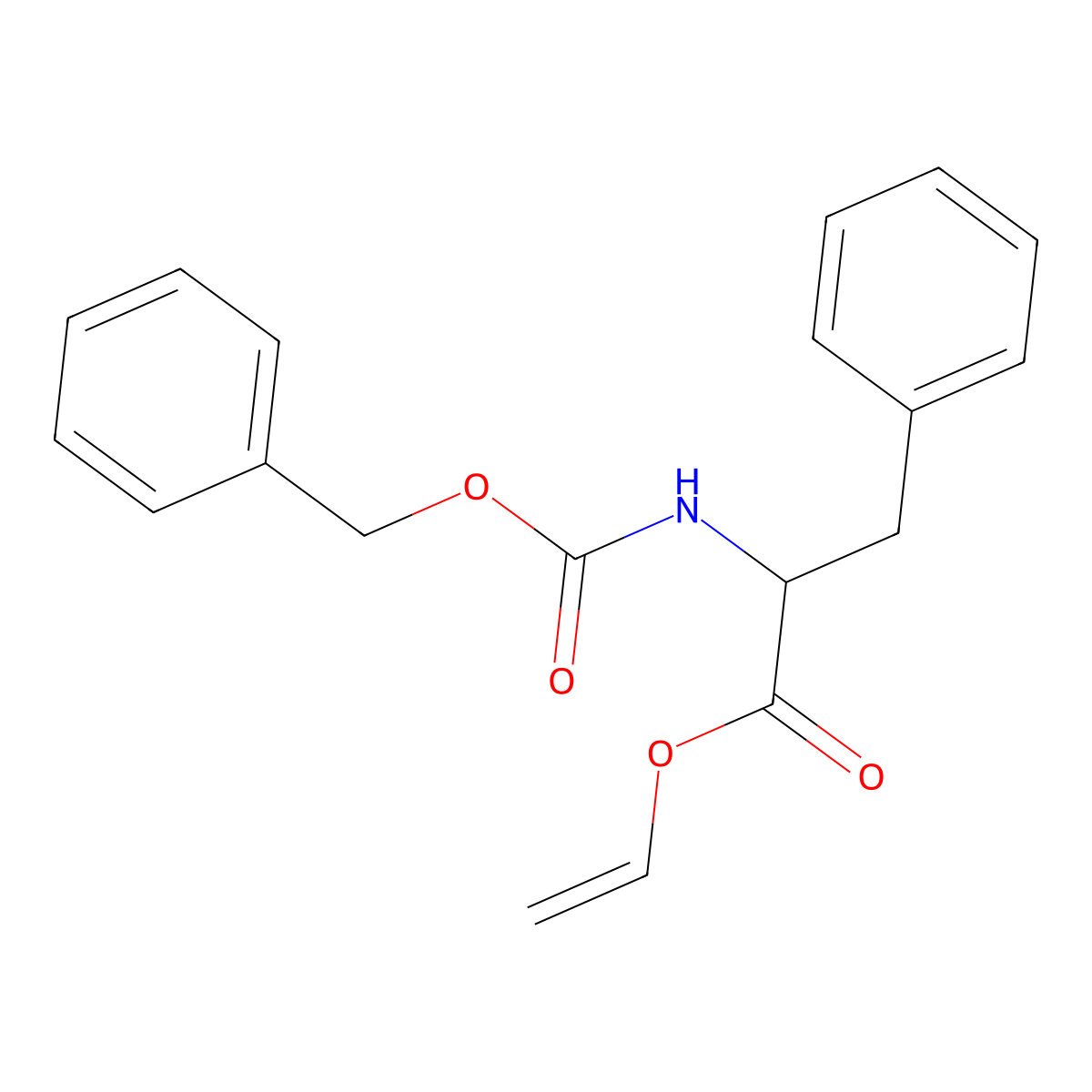 N-((Phenylmethoxy)carbonyl)-D-phenylalanine ethenyl ester molecular structure, CAS 64286-80-2