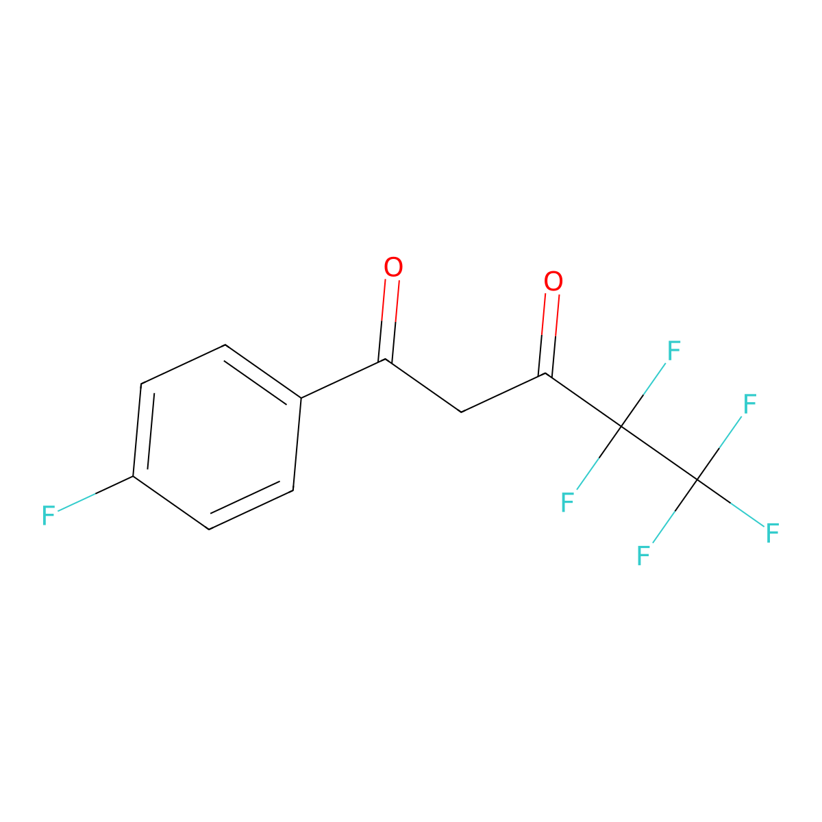 4,4,5,5,5-Pentafluoro-1-(4-fluorophenyl)pentane-1,3-dione molecular structure, CAS 64287-12-3
