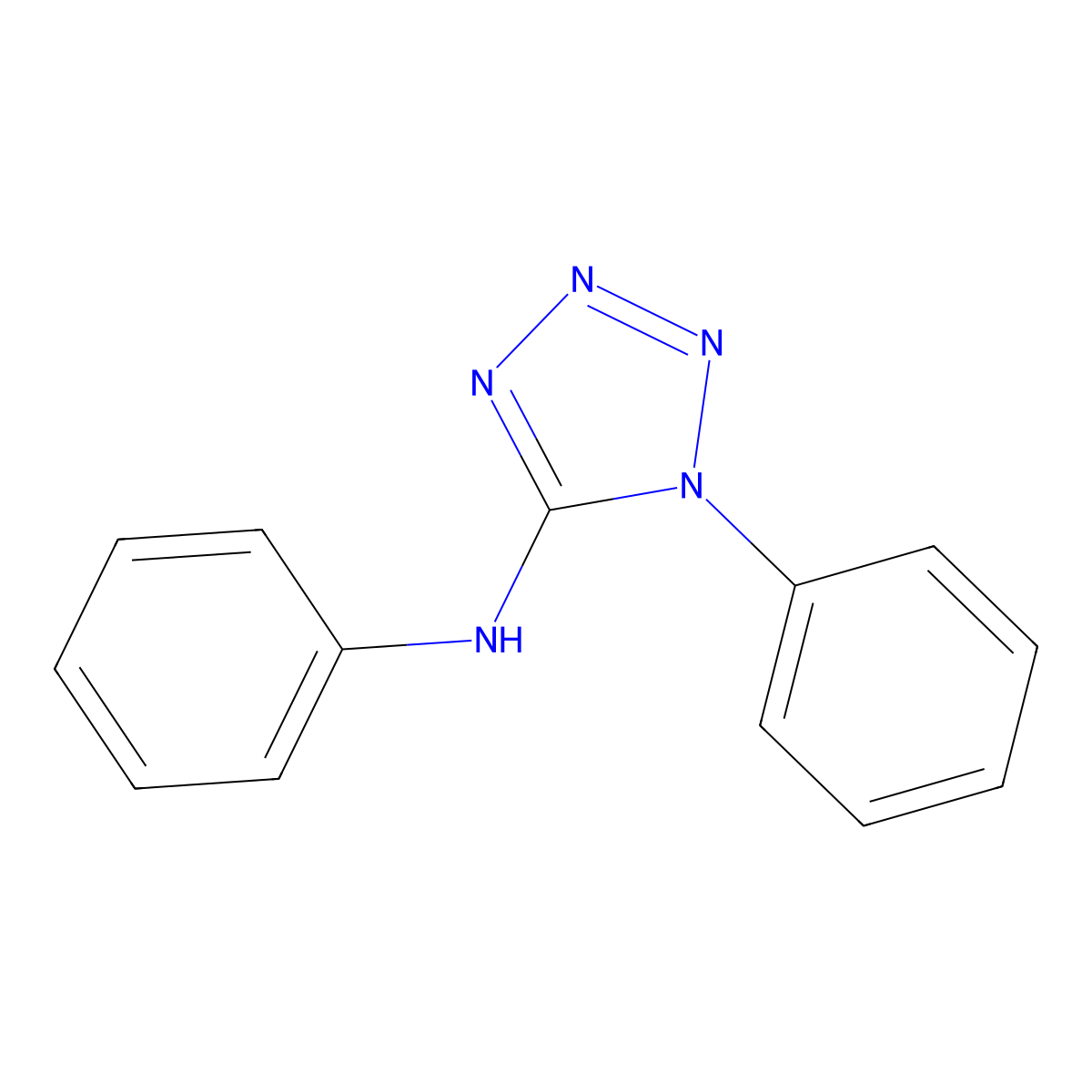 1-Phenyl-5-(phenylamino)tetrazole molecular structure, CAS 64287-36-1