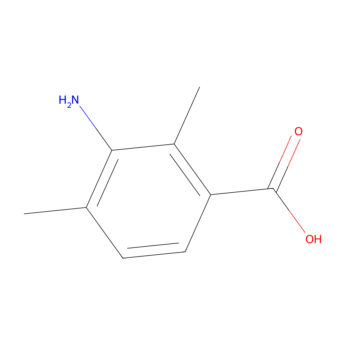 3-Amino-2,4-dimethylbenzoic acid molecular structure, CAS 64289-45-8