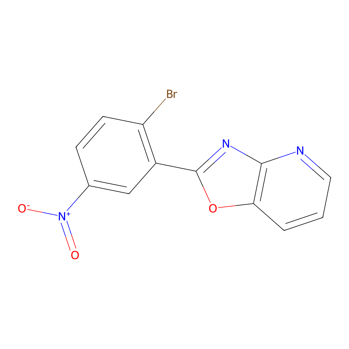 2-(2-Bromo-5-nitrophenyl)oxazolo[4,5-b]pyridine molecular structure, CAS 64289-51-6