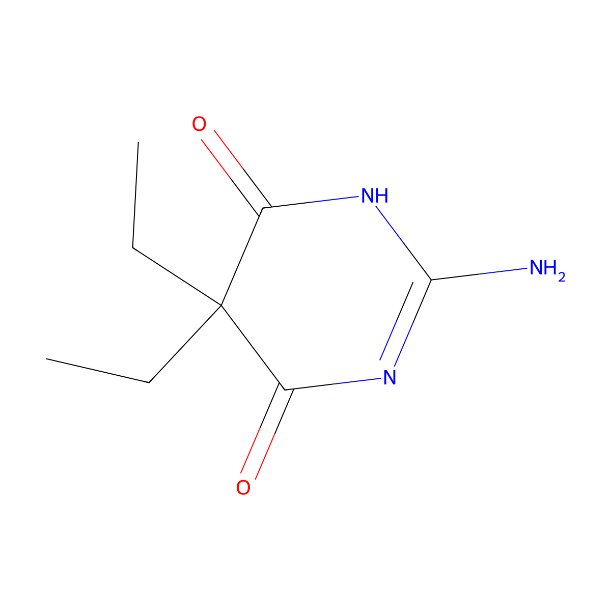 2-Amino-5,5-diethylpyrimidine-4,6(1H,5H)-dione molecular structure, CAS 64289-52-7