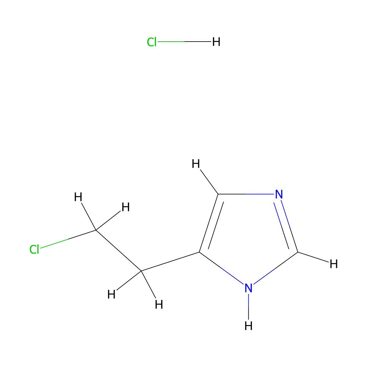 4-(2-chloroethyl)-1H-imidazole hydrochloride molecular structure, CAS 6429-10-3