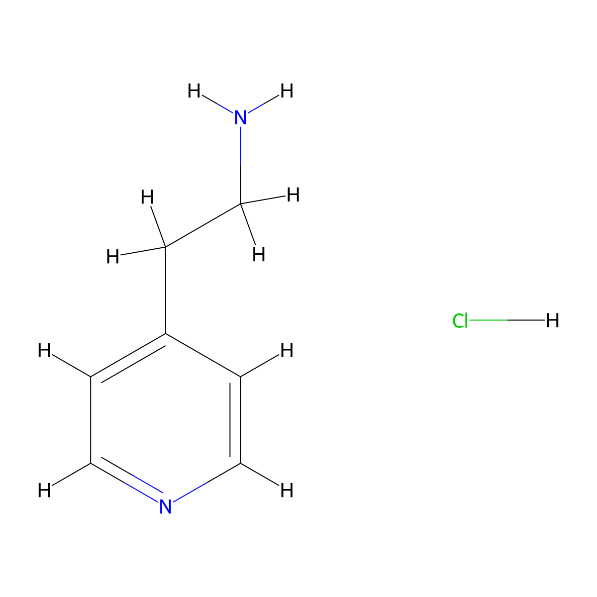 2-(Pyridin-4-yl)ethan-1-amine--hydrogen chloride (1/1) molecular structure, CAS 6429-12-5