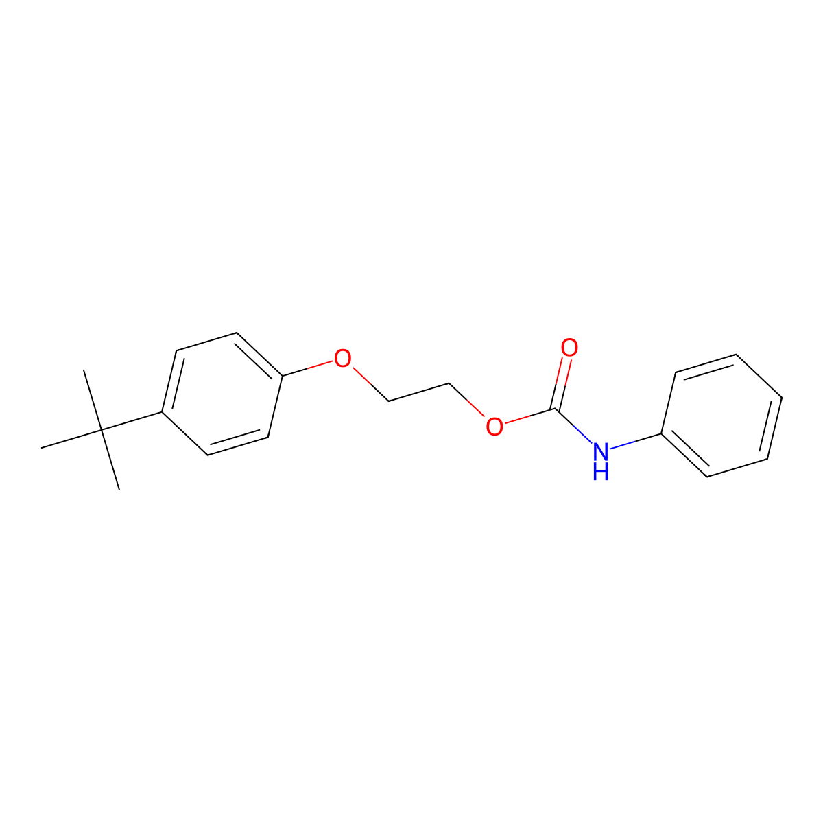 2-(4-tert-butylphenoxy)ethyl N-phenylcarbamate molecular structure, CAS 6429-18-1