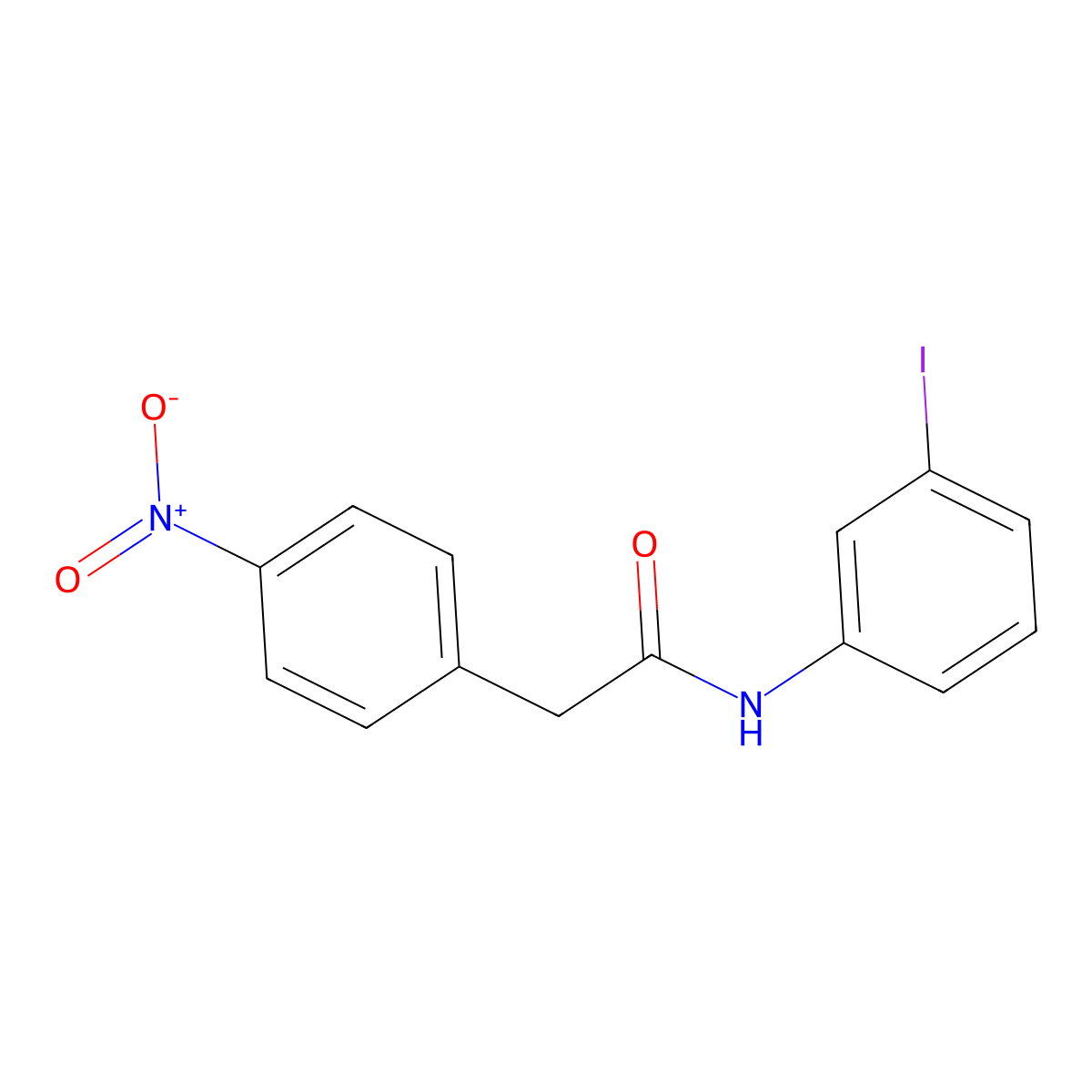 N-(3-iodophenyl)-2-(4-nitrophenyl)acetamide molecular structure, CAS 6429-21-6