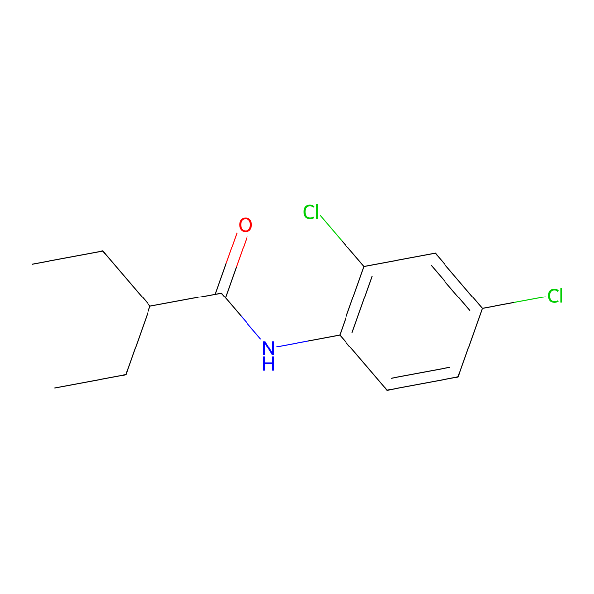 N-(2,4-dichlorophenyl)-2-ethylbutanamide molecular structure, CAS 6429-23-8