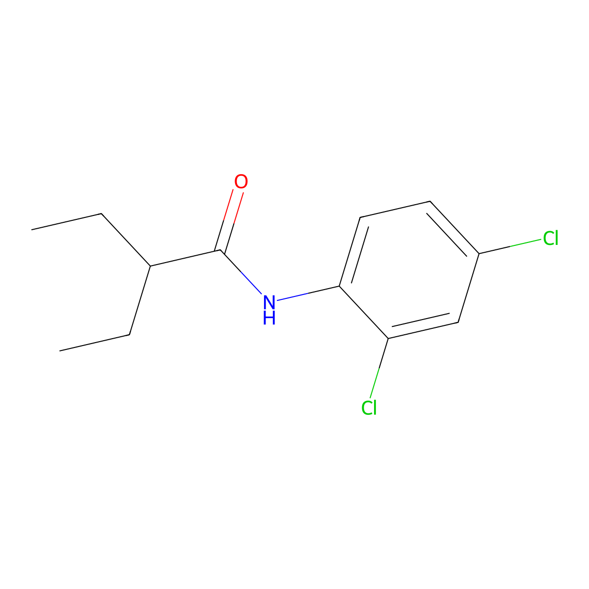 N-(2,4-dichlorophenyl)-2-ethylbutanamide molecular structure, CAS 6429-23-8