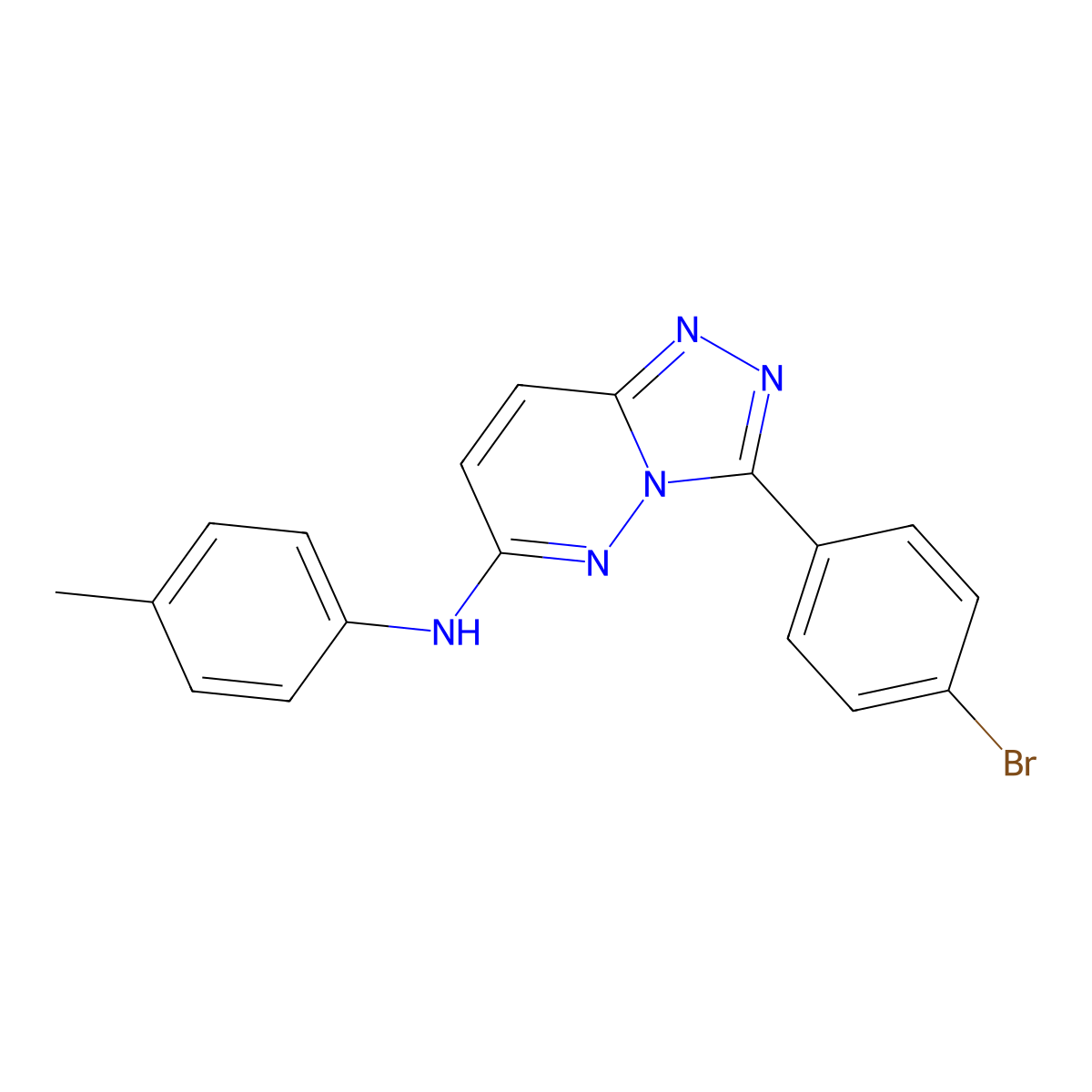 3-(4-bromophenyl)-N-(4-methylphenyl)-[1,2,4]triazolo[4,3-b]pyridazin-6-amine molecular structure, CAS 6429-35-2