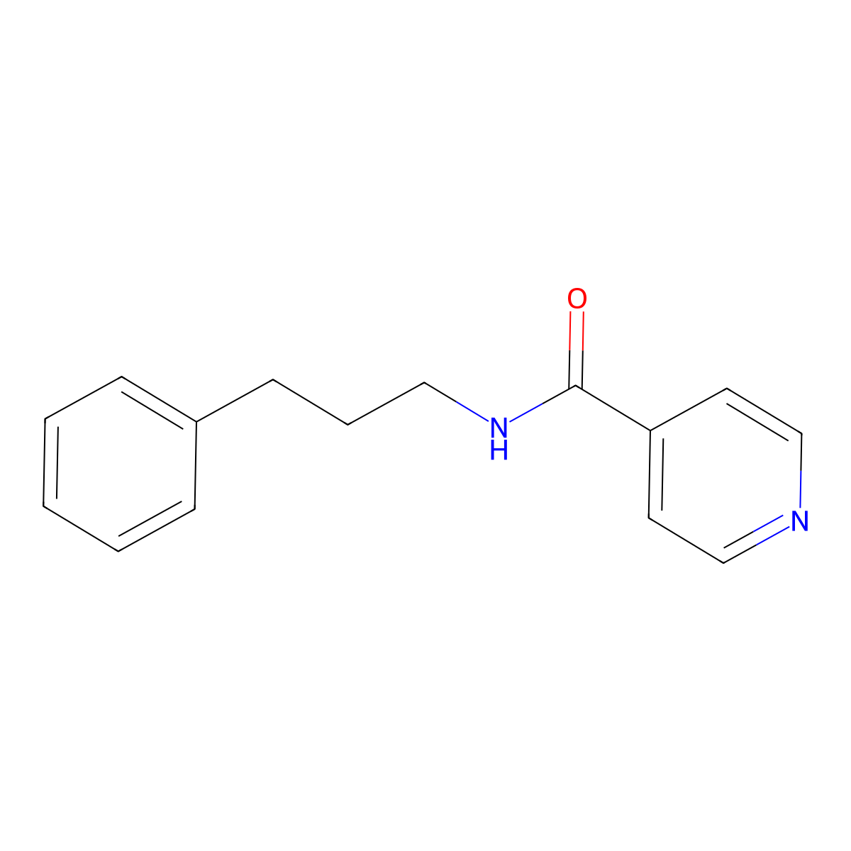 N-(3-phenylpropyl)pyridine-4-carboxamide molecular structure, CAS 6429-42-1