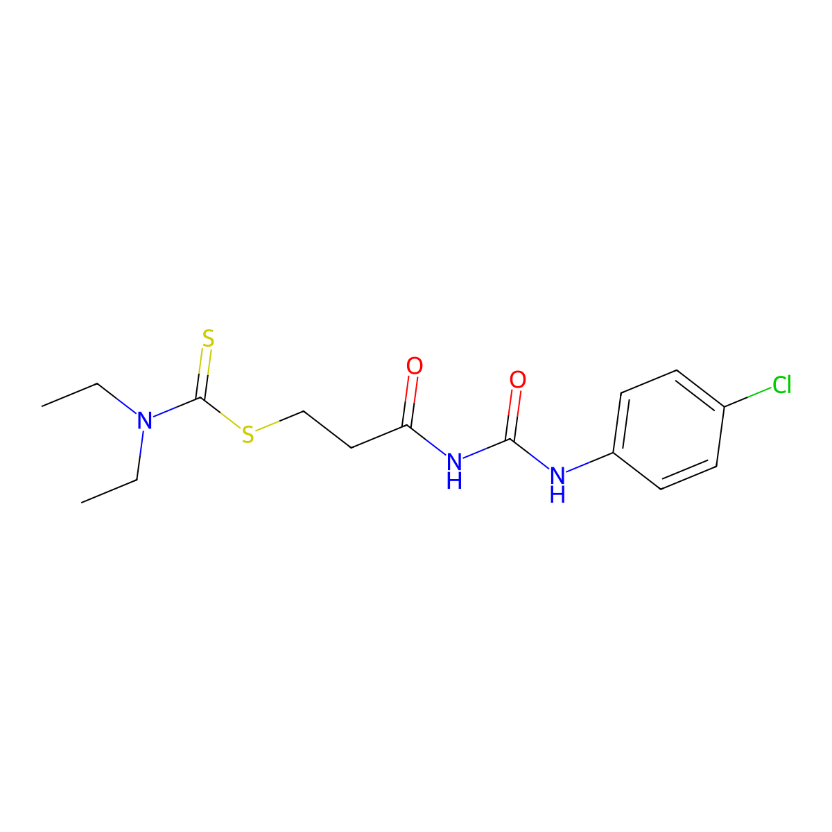 [3-[(4-chlorophenyl)carbamoylamino]-3-oxopropyl] N,N-diethylcarbamodithioate molecular structure, CAS 6429-58-9
