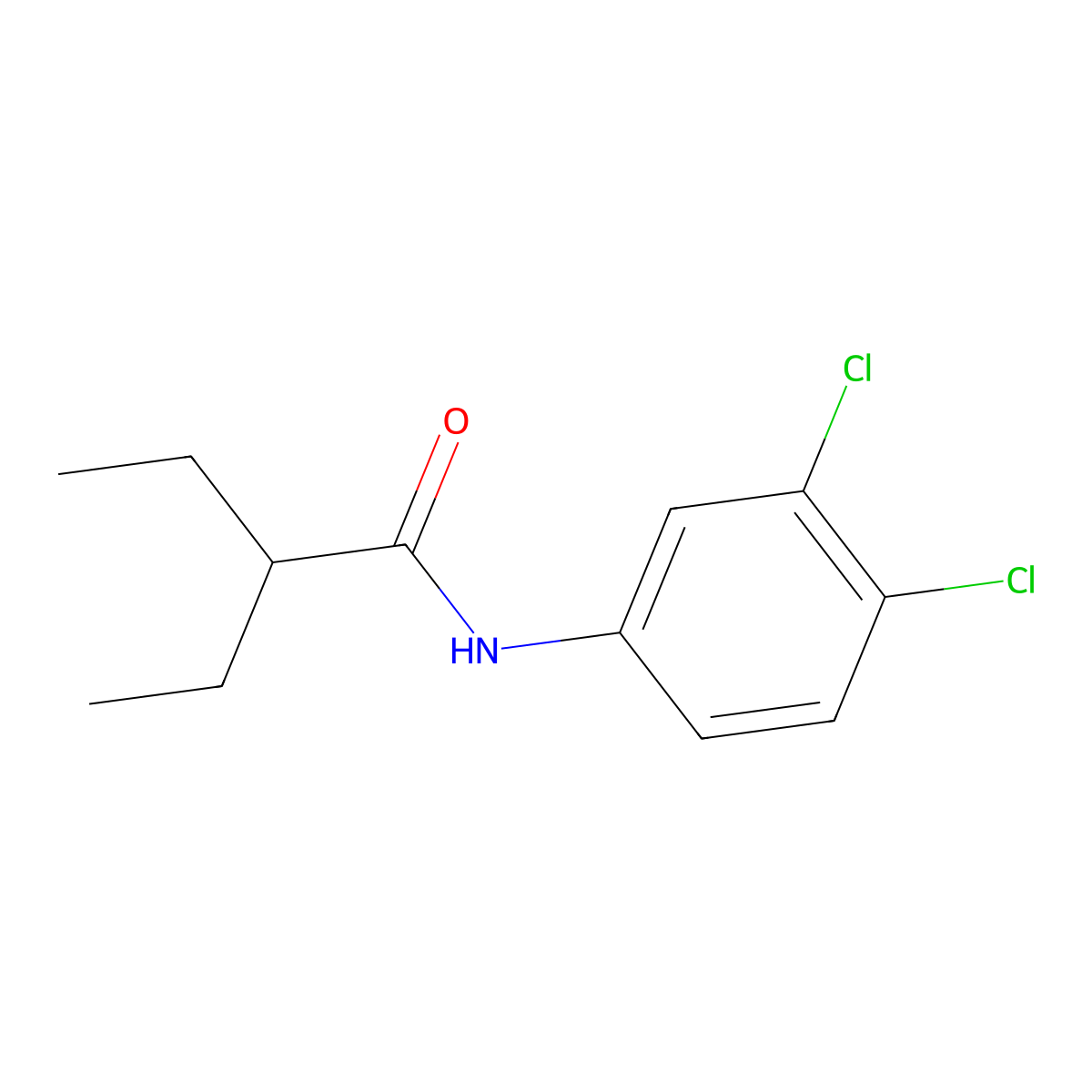 N-(3,4-dichlorophenyl)-2-ethylbutanamide molecular structure, CAS 6429-74-9