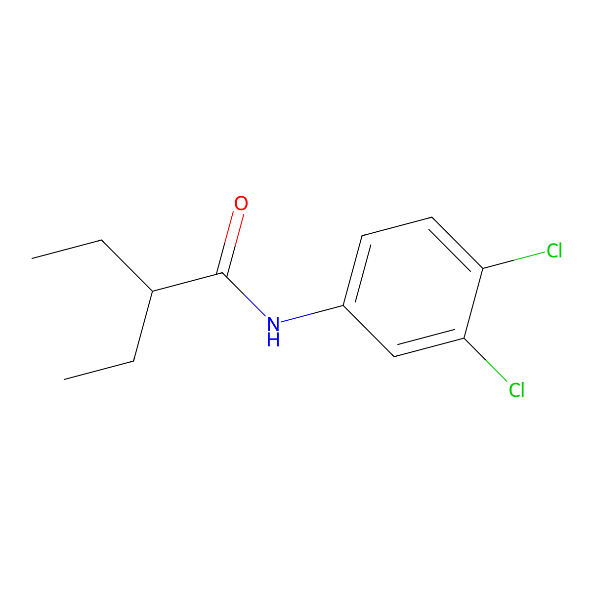 N-(3,4-dichlorophenyl)-2-ethylbutanamide molecular structure, CAS 6429-74-9