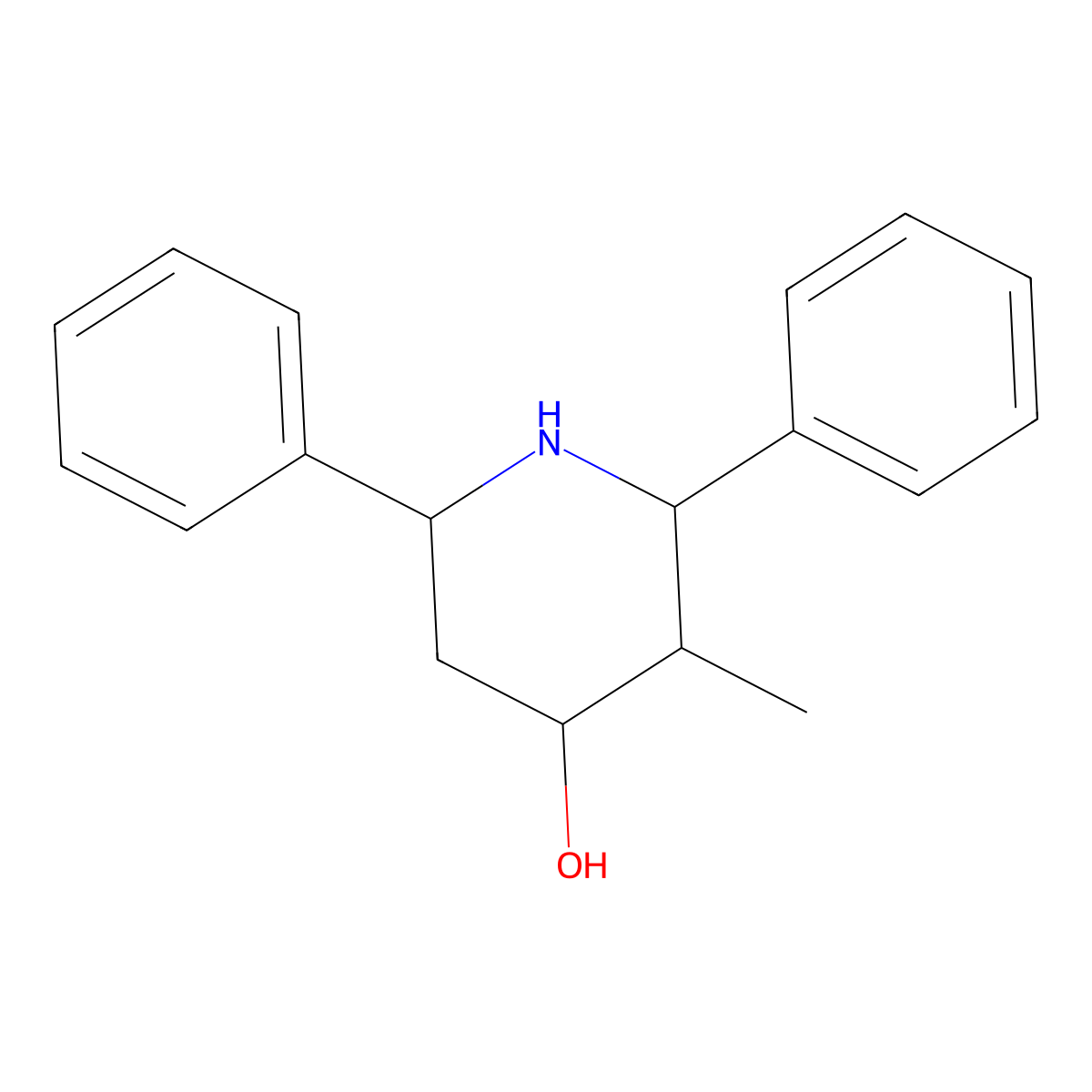 3-Methyl-2,6-diphenyl-4-piperidinol molecular structure, CAS 64292-73-5