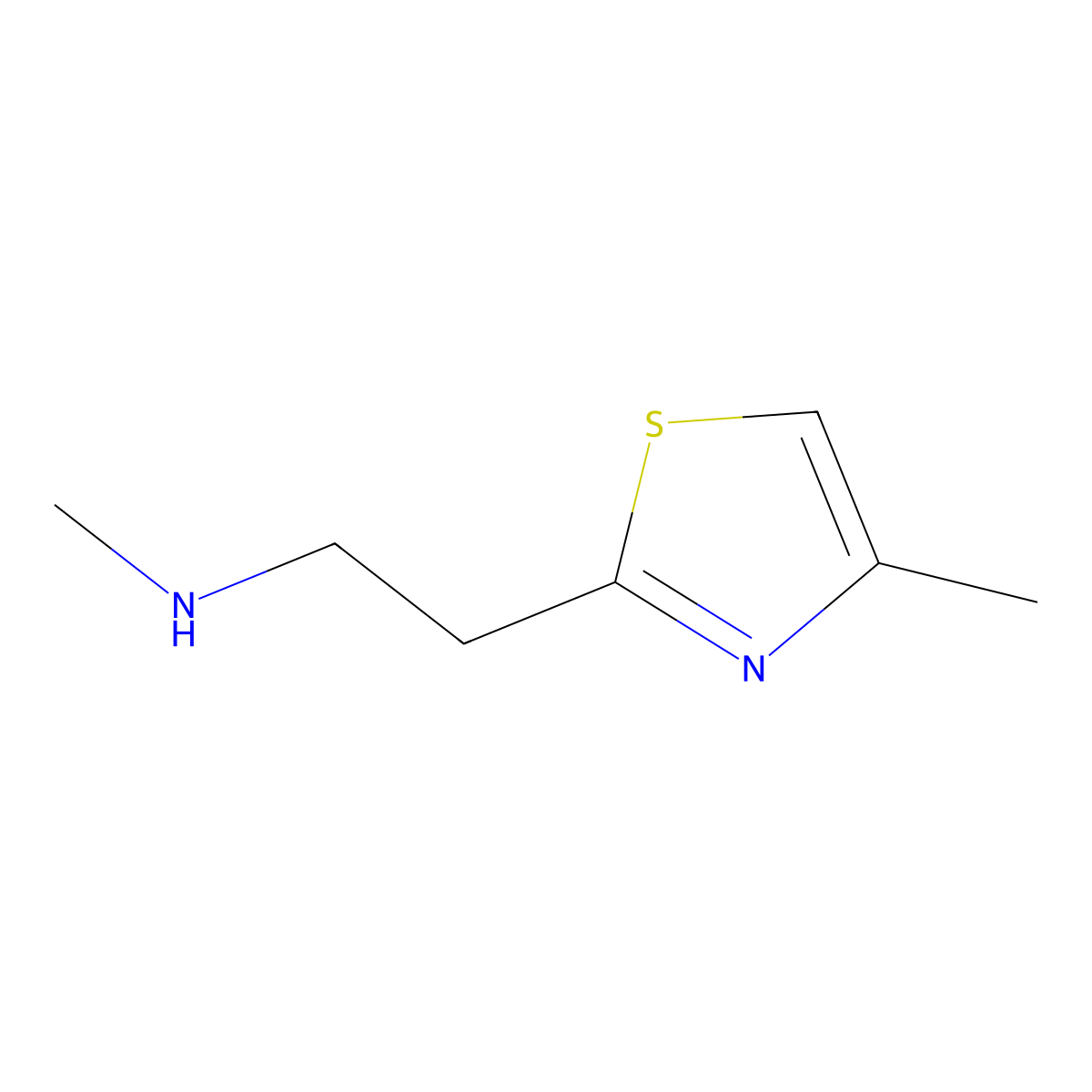 Methyl(2-(4-methyl-1,3-thiazol-2-yl)ethyl)amine molecular structure, CAS 642929-37-1