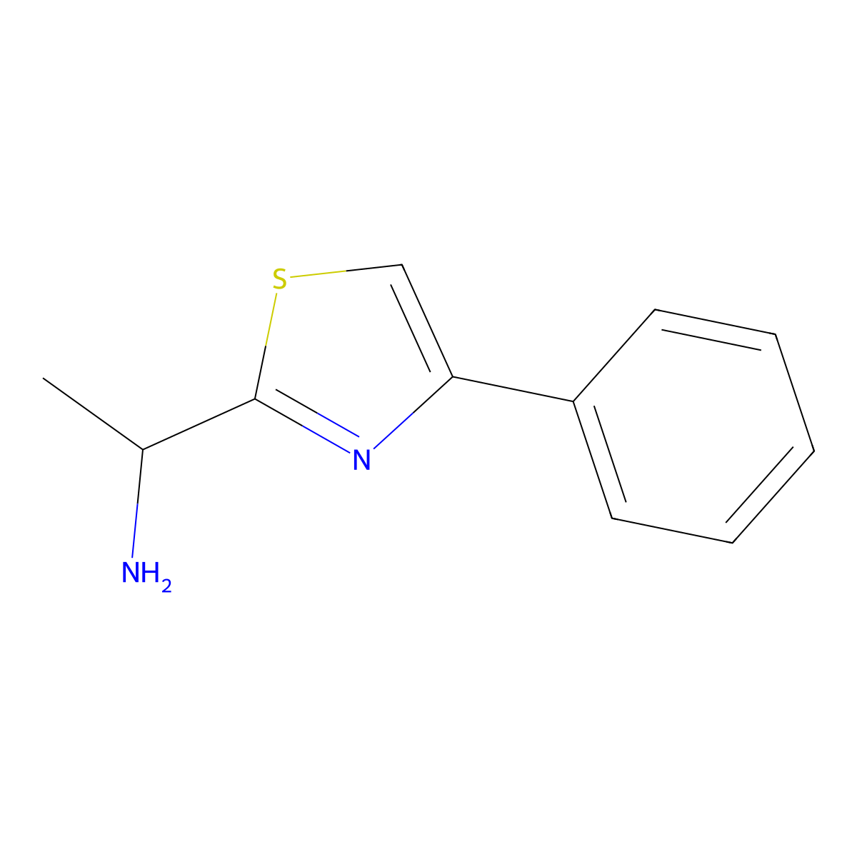 1-(4-Phenyl-1,3-thiazol-2-yl)ethan-1-amine molecular structure, CAS 642929-77-9
