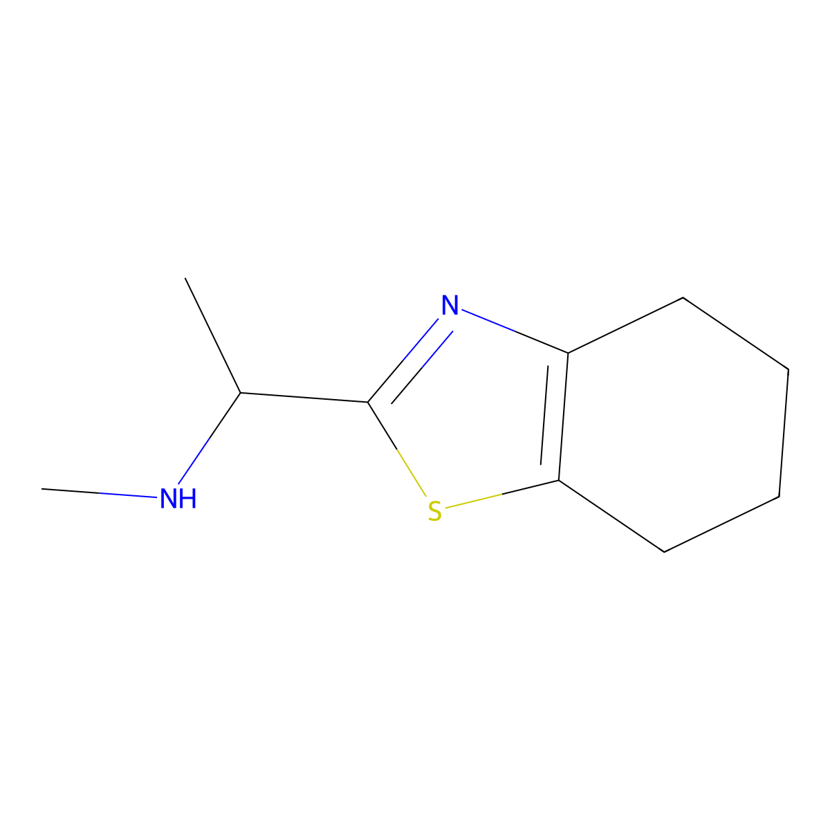 Methyl[1-(4,5,6,7-tetrahydro-1,3-benzothiazol-2-yl)ethyl]amine molecular structure, CAS 642932-11-4